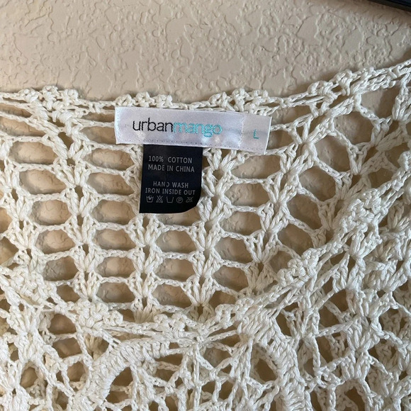 Urban Mango Womens 100% Cotton Floral Knit Sweater Size Large - Picture 4 of 5